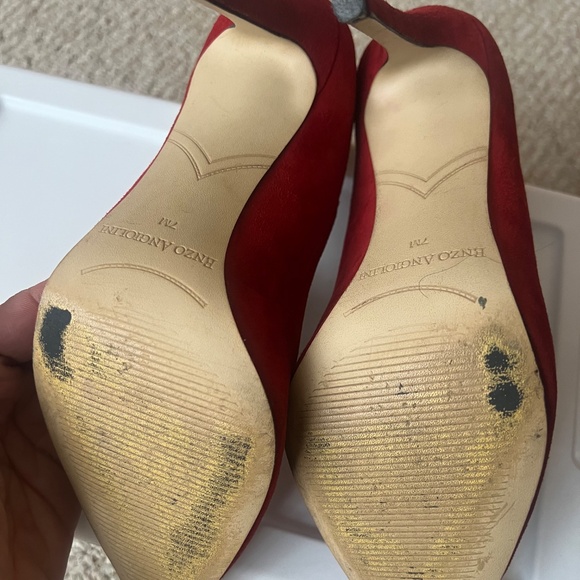 Enzo Angiolini Red suede zipper print - Picture 9 of 9